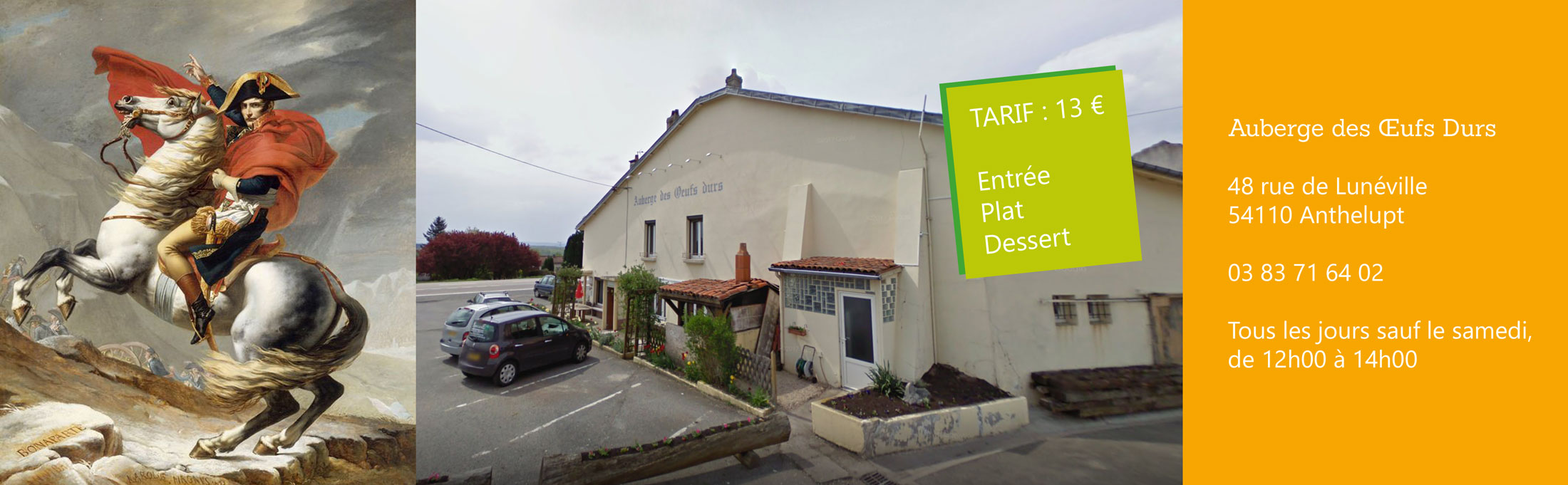 tarif auberge oeufs dur